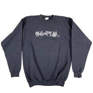 VTG Wolves Al Agnew Embroidered Crewneck Sweatshirt Size Medium -  Made in the U